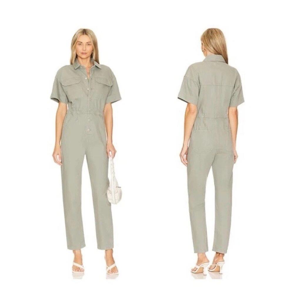 NWT Free People x We The Free Marci Jumpsuit in Washed Army Sz XS
